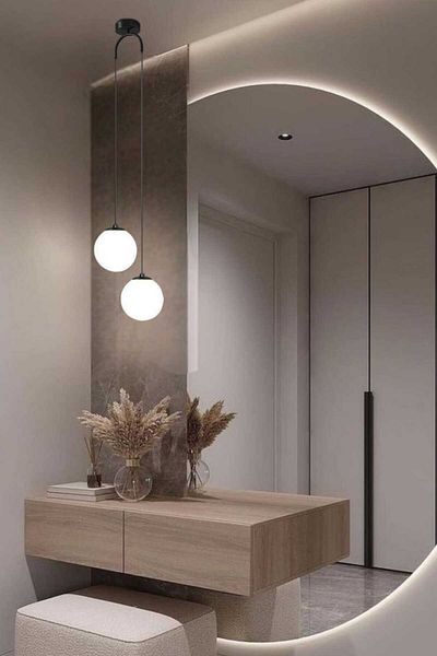 BSA LIGHTING مصباح معلق من ريفر مكون من قطعتين، ثريا سوداء حديثة (زجاج أبيض)