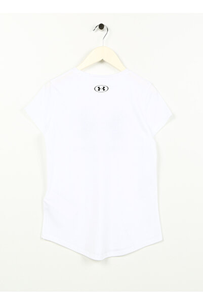 Under Armour Біла дівчача короткорукава простора футболка 1361182-100 UA G SPORTSTYLE LOGO SS