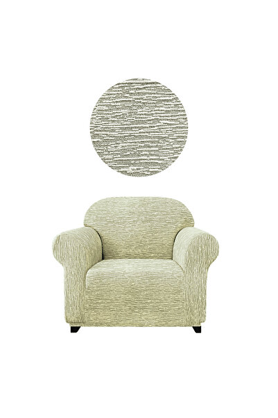 Bright Home أريكة جاكار مرنة - نمط قضيب، بدون تنانير، مفردة (كرسي بذراعين)