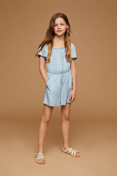 MANGO Kids Offener Jeans-Overall für Mädchen