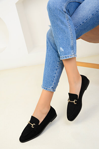 SOHO Black Suede Women's Casual Shoes 18585