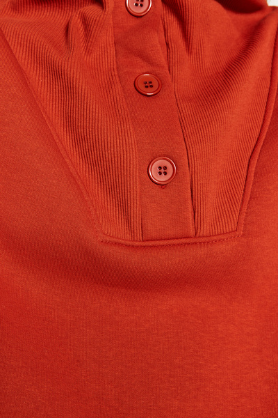 Trendyol Collection Tile Thick Inside Fleece Regular/Regular Fit Knitwear Detailed Stand Collar Knitted Sweatshirt TWOAW24SW00396