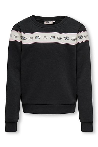 Kids Only Къс суитшърт Kogellis - О-образно деколте с очи, кройка L/S, SWT