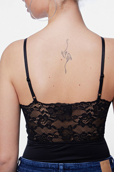 PIECES Sleeveless bodysuit strappy lace