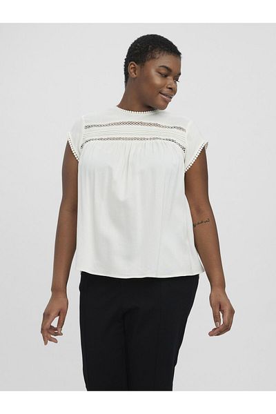 Veromoda Curve VMDEBBIE Plisse-Bluse – S/L-Top, WVN GA Kurve, NOOS