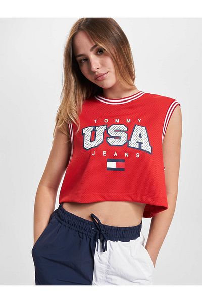 Tommy Hilfiger Damen Tommy Jeans Crp Usa Basketball Crop Top