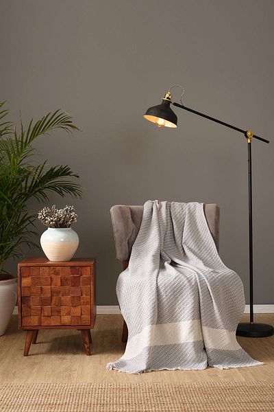 Karaca Home Wilma Gray Throw Blanket 130x170 cm