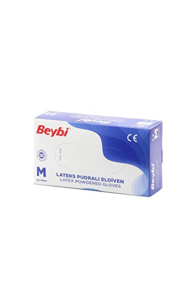 Beybi Lateks Eldiven Pudralı Medium (Orta) - 100 Adet