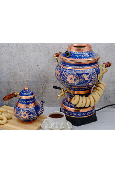 ERİZA 5.2 Litre 220V Elektrikli İşlemeli Bakır Semaver