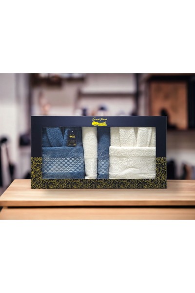 Bayev Grande Familie 6-комплектний сімейний халат, синьо-білий