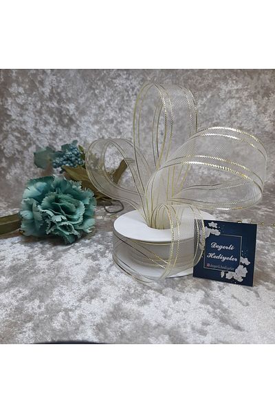 GÜLSEMALİ 2.5 cm SILVER MESH RIBBON 10 m