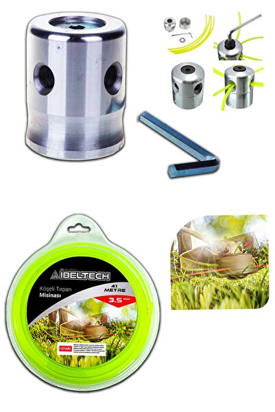 Germany Style Tırpan Örümcek Başlığı ve 6 Köşe 3.5 mm Uyumlu 41 Metre Tırpan Misinası Sağlam Dayanıklı Misine