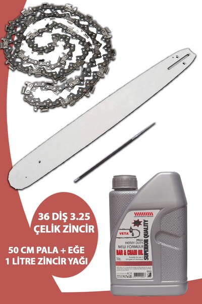 Germany Style 36 DİŞ 3,25 Benzinli Testere Zinciri 1 Litre Zincir Yağı ve 50 ...