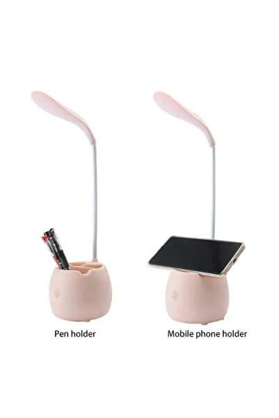 Janissary Kalemlik ve Telefon Tutacaklı Masa Lambası Led Slim Şarjlı, Flexible Okuma Lambası