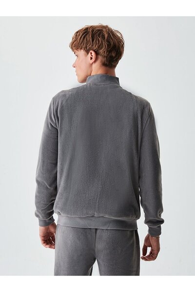 Ltb Marıfod Yarım Fermuarlı Dik Yaka Gri Sweatshirt