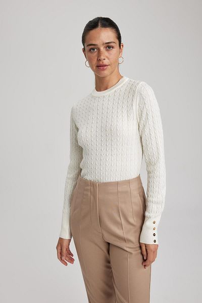 DeFacto Crew Neck Fitted Sweater X7713az23wn