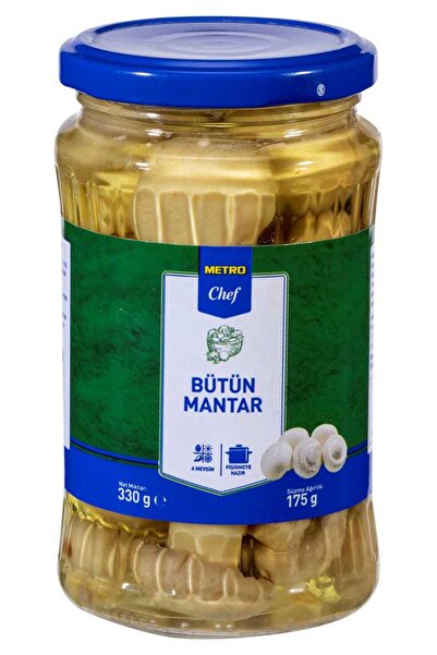 Metro Chef Mantar Bütün 330g 2 Paket Sos Yemek Tatlı Şef Mutfak Konserve Kışlık