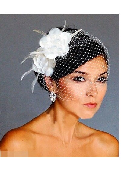 BBA TULLE STORE Çiçekli ,nikah Kepi Nikah Düğün Şapkası Vualet Toka Nikah Gel...