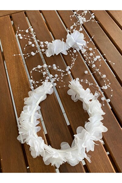 BBA TULLE STORE Gelin Tacı Çiçekli Taç,,saç Aksesuarı Gelin Kına Taçı,küpeli ...