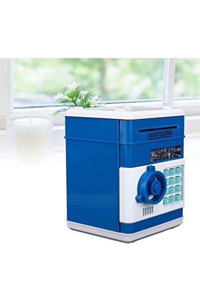 Genel Markalar MAVİ RENK Şifreli Otomatik Kağıt Para Alan Kasa Kumbara Oyuncak Dijital Atm