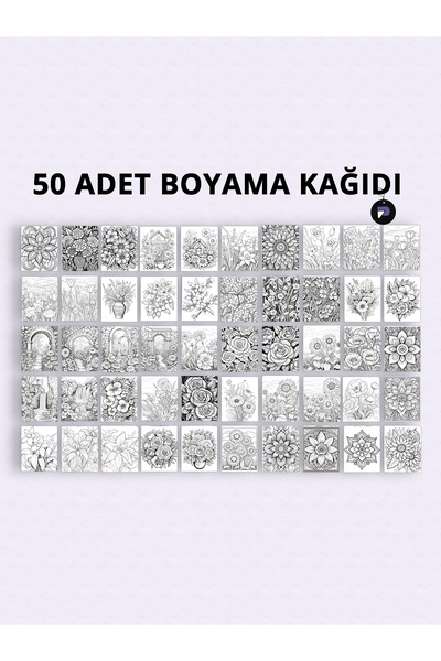 Postermanya Rüya Bahçe Yetişkin Boyama Kitabı 2, Çiçekler Mandala Boyama Kitabı, Boyama Defteri,Boyama Sayfaları