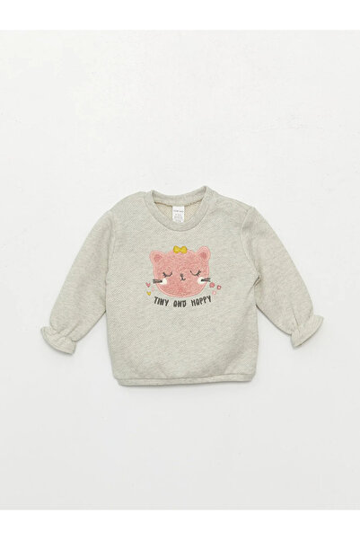 LC Waikiki LCW baby Crew Neck Long Sleeve Baby Girl Sweatshirt and Tights 2-Piece Set