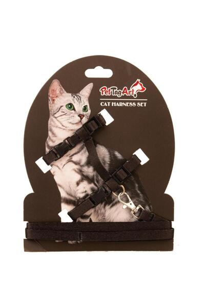 Pet Tag Art طقم طوق قطط قابل للتعديل من PetTagArt، أسود، 10 ملم، 110 سم