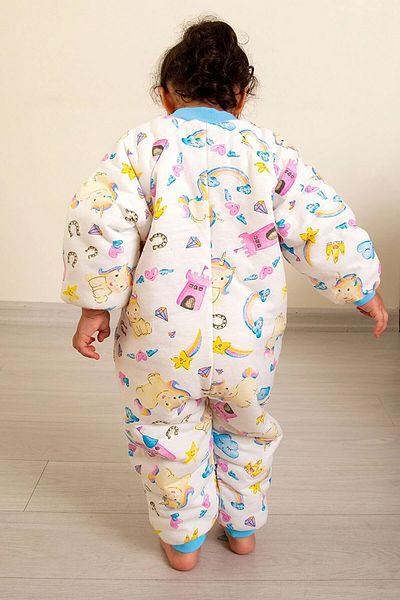 Mika Bebek & Çocuk Unicorn Patterned Girl's Sleeping Bag with Turquoise Piping