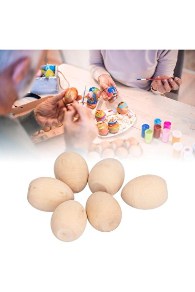 Paskalya Yumurta Ahşap 4’lü Set , 7 cm Boyut, Özel Üretim Ahşaplar