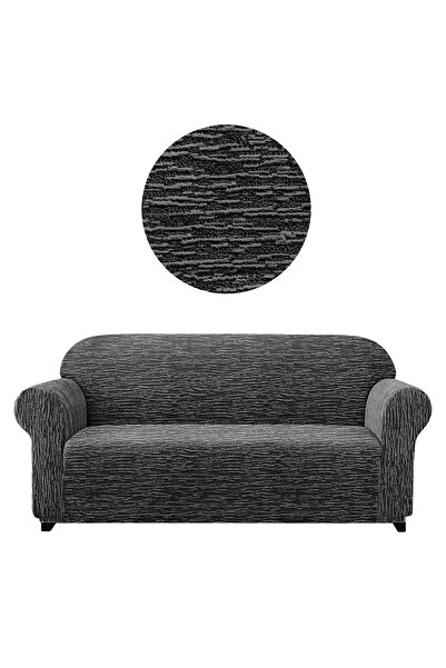 Bright Home أريكة جاكار مرنة مكونة من 3 مقاعد - نمط شريطي، بدون تنورة، غطاء أ...