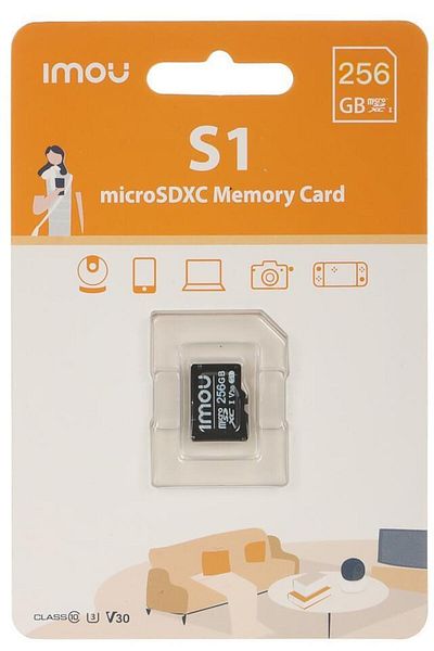 Imou بطاقة ذاكرة Micro SDXC بسعة 256 جيجابايت / متوافقة مع معدات تسجيل الفيديو فئة 10، U3، V30 (ST2-256-S1)