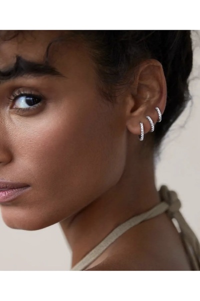 BY DİLEK ÇETİN ACCESSORY çelik üçlü halka piercing (6-8-10mm)