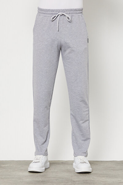 COMEOR Pantaloni de sport cu picior drept pentru bărbați, gri, cu croială con...
