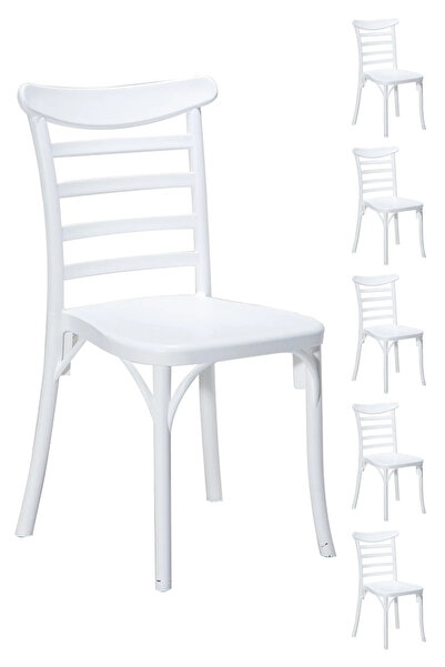 MOBETTO 6 Adet Efes Beyaz Sandalye / Balkon-bahçe-mutfak