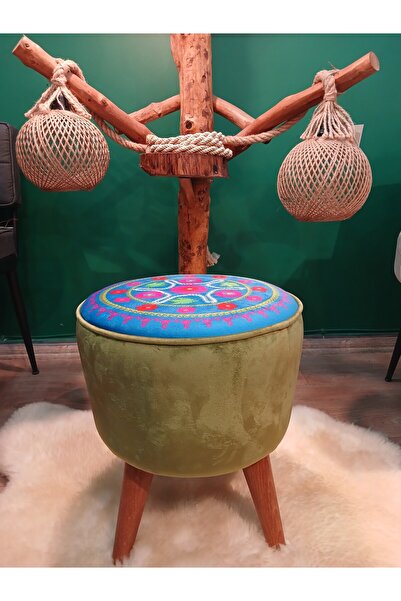 GUSTOV MOBİLYA TASARIM ETNİK DESENLİ OTANTİK PUF