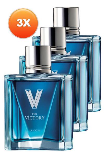AVON V For Victory Erkek Parfüm Edt. 75 Ml. Üçlü Set