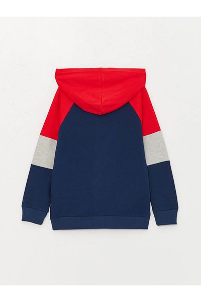 LC Waikiki LCW Kids Hooded Printed Long Sleeve Boy's Zip-up Sweatshirt