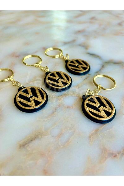 Lambbos Vw Logo Volkswagen Keychain Gold Esk 1pc
