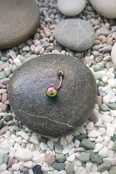 Liva 316L Surgical Steel Rainbow Belly Piercing