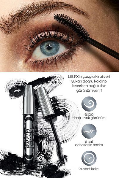 AVON Unlimited Drama Instant Lift Maskara Blackest Black 10 Ml.
