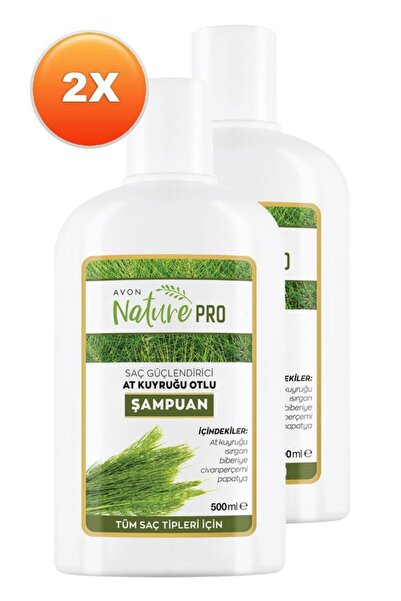 AVON Nature Pro At Kuyruğu Otlu Şampuan 500 Ml. Ikili Set