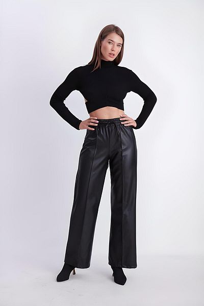 Rossanna Ribbed Leather Pants