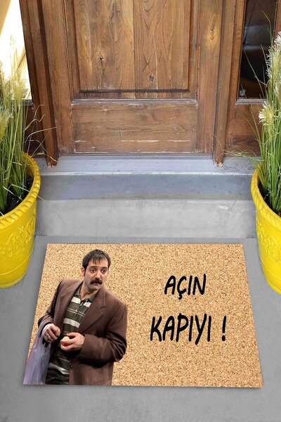 linazaitun Dijital Baskılı Açın Kapıyı Yazılı Dekoratif Kapı Önü Paspası