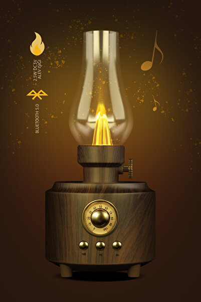 BLUPPLE Radyolu Usb Aux Micro Girişli Otantik Gece Lambası Bluetooth Hoparlör...