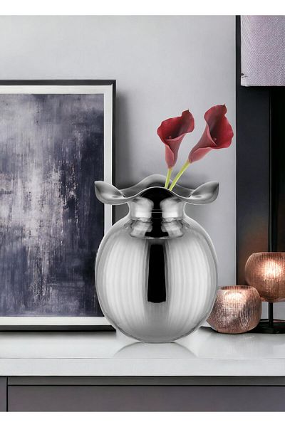 The Mia Vaza Decorativa THE MİA Argintie 20x20x29 cm
