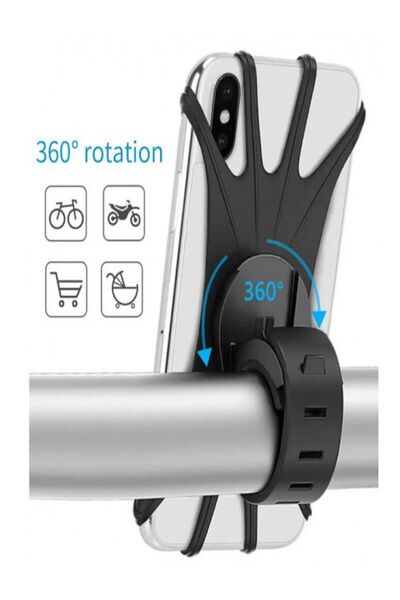 Trendyıldızı Esnek Silikon Örümcek Bisiklet Telefon Tutucu