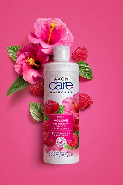 AVON 700 Ml Care Raspberry and Hibiscus Scented Shampoo and Conditioner