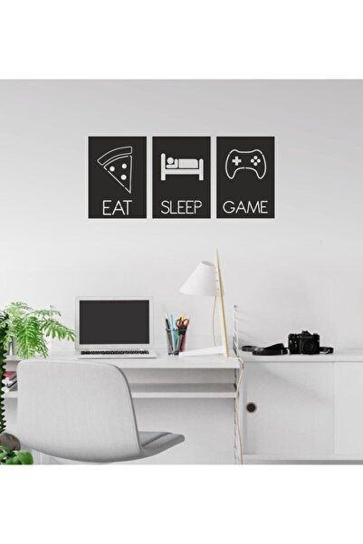 MODAT 3’lü Gamer Seti Dekoratif Duvar Ahşap Tablosu