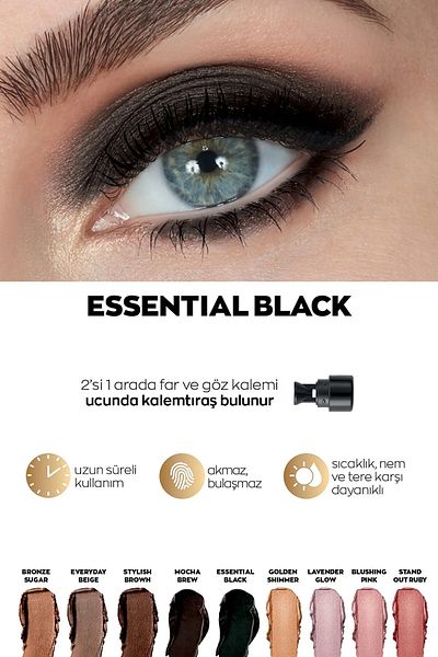 AVON Power Stay Shadow Stick - Far Essential Black Pen