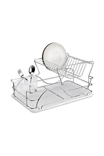Evistro Iki Katlı Metal Bulaşık Sepeti